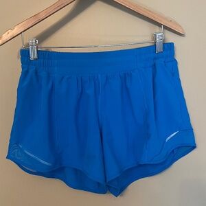 Lululemon Hotty Hot Low-Rise Lined Running Shorts 4" - Poolside Blue Sz 10